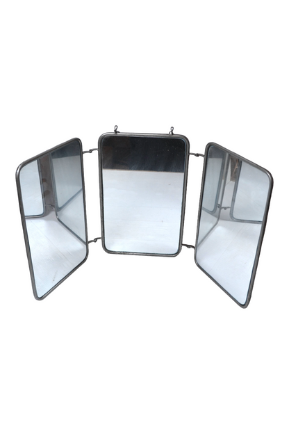 Miroir de barbier triptyque