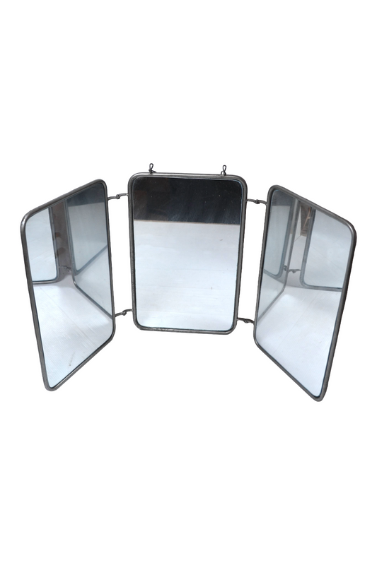 Miroir de barbier triptyque