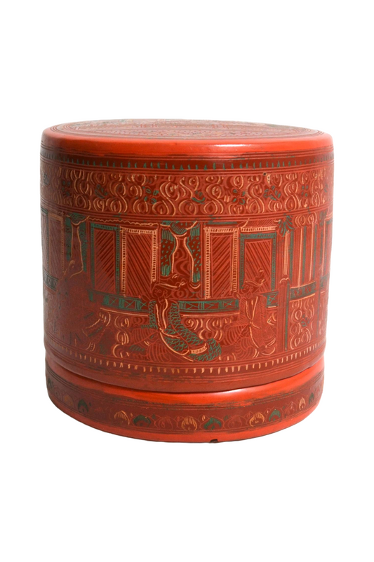 Boîte asiatique en bois laqué