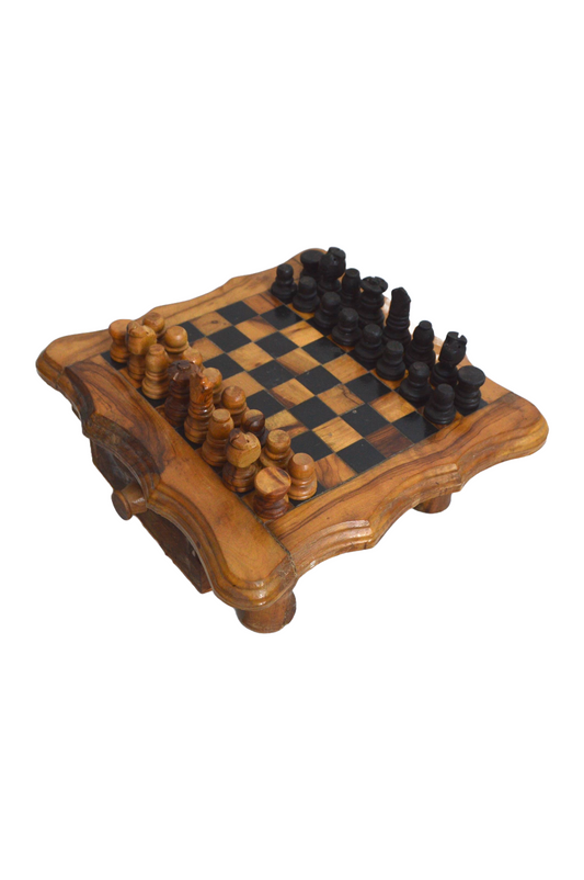 Échiquier en bois d'olivier