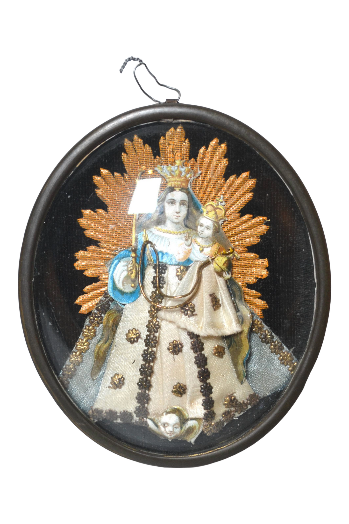 Ancien cadre au verre bombé