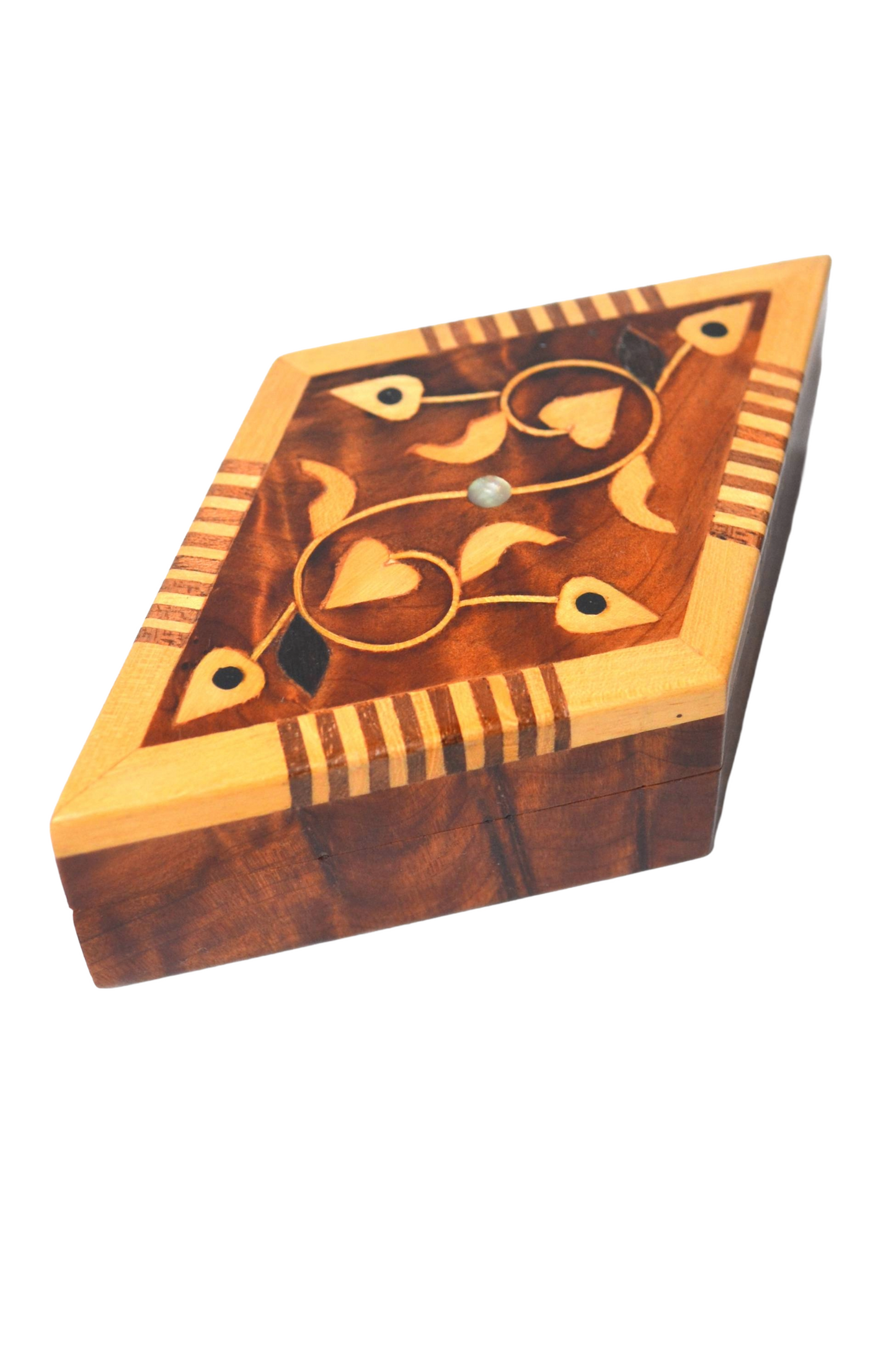 Boîte losange en marqueterie