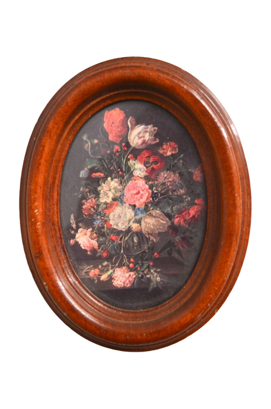 Petit cadre oval fleuri