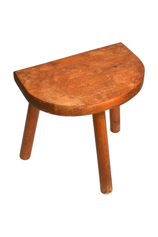Tabouret tripode demi-lune