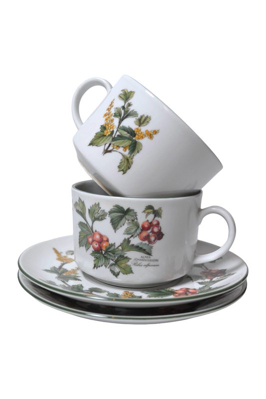 Tasses à café West Germany motif botanique