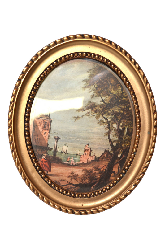 Cadre médaillon doré