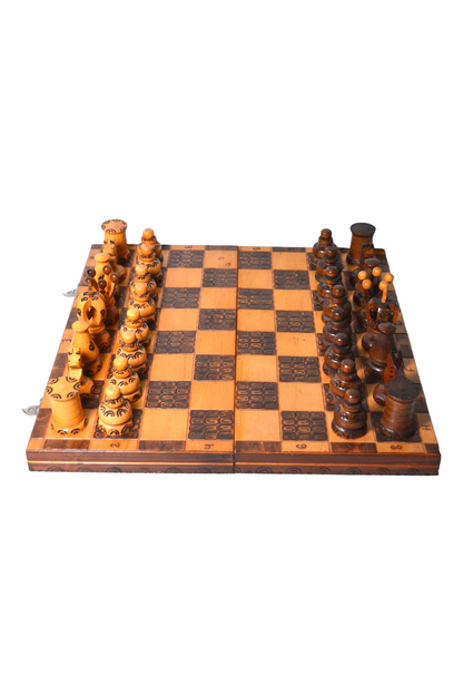 Échiquier pliant en bois