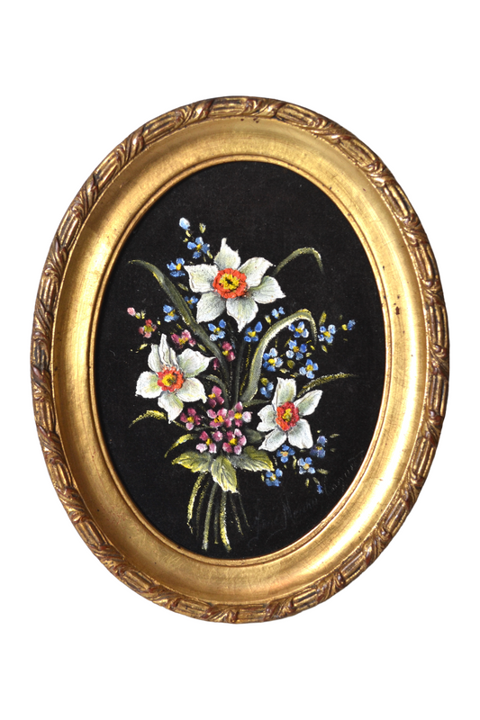 Cadre oval doré