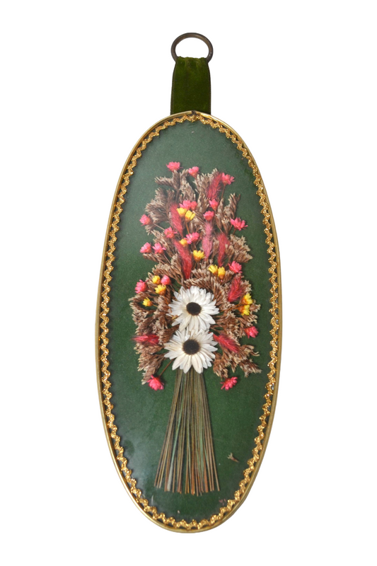 Cadre de fleurs séchées au verre bombé