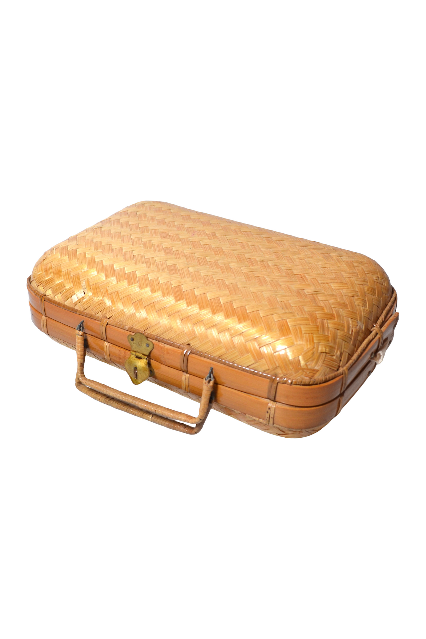 Valise vintage en osier tressé