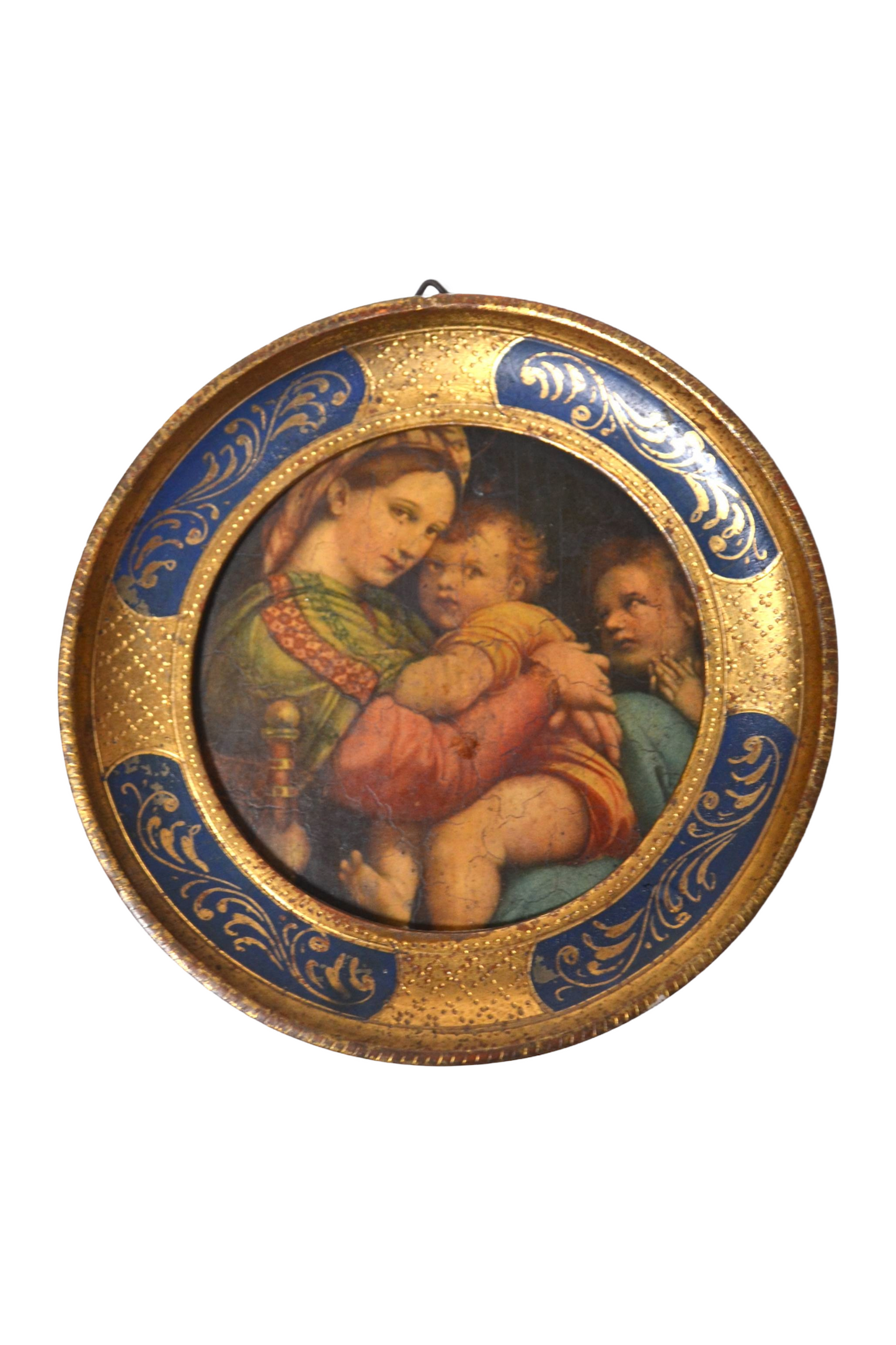 Ancien cadre rond doré