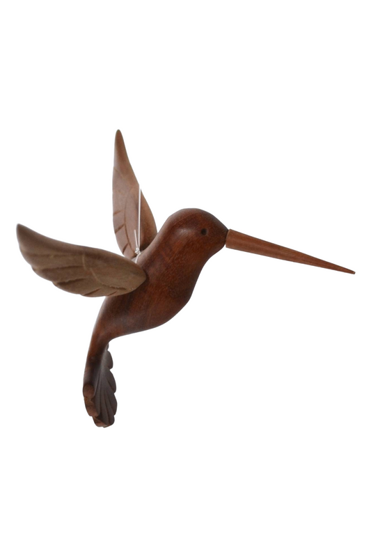 Colibris en bois sculpté