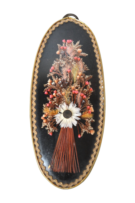 Cadre de fleurs séchées au verre bombé