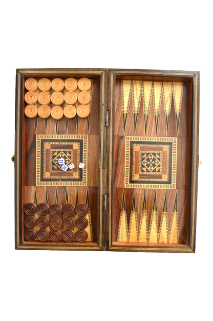 Jeu de Backgammon en marqueterie