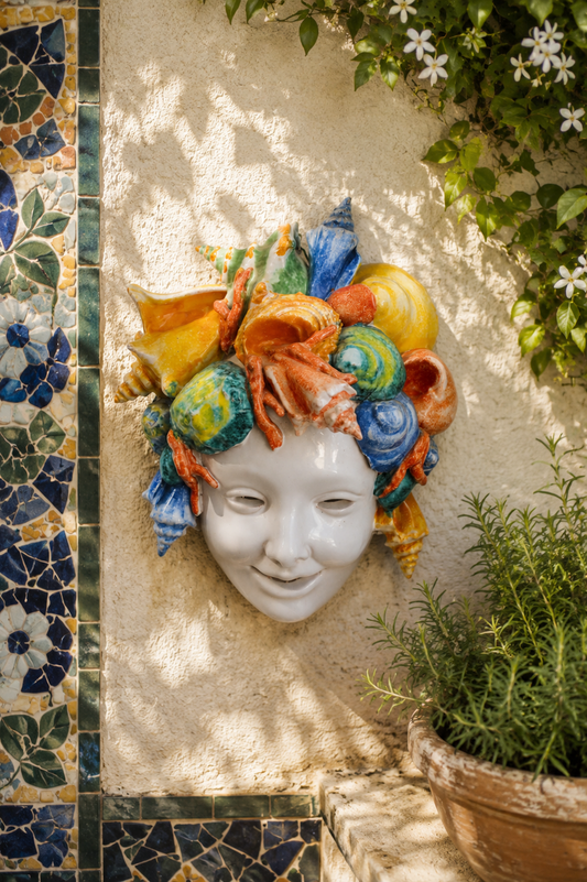 Masque italien en barbotine