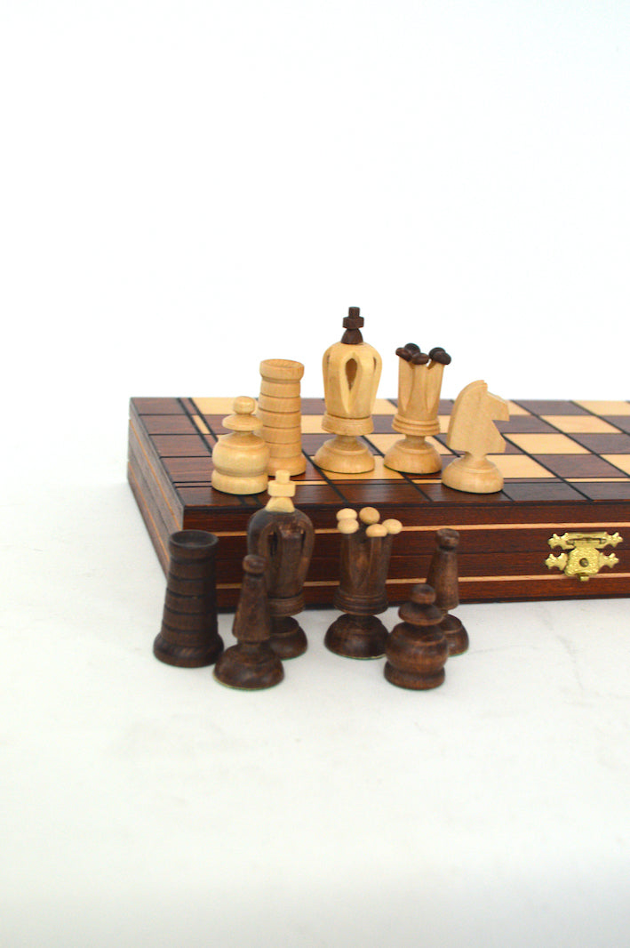 boite échecs en bois