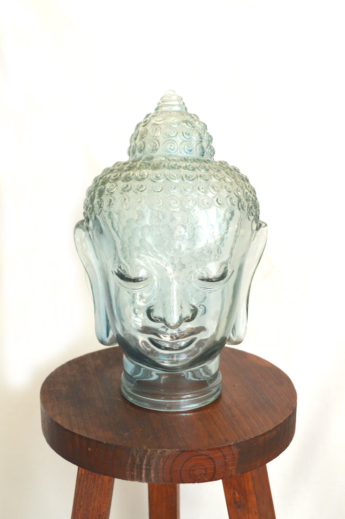 Tête de Bouddha en verre