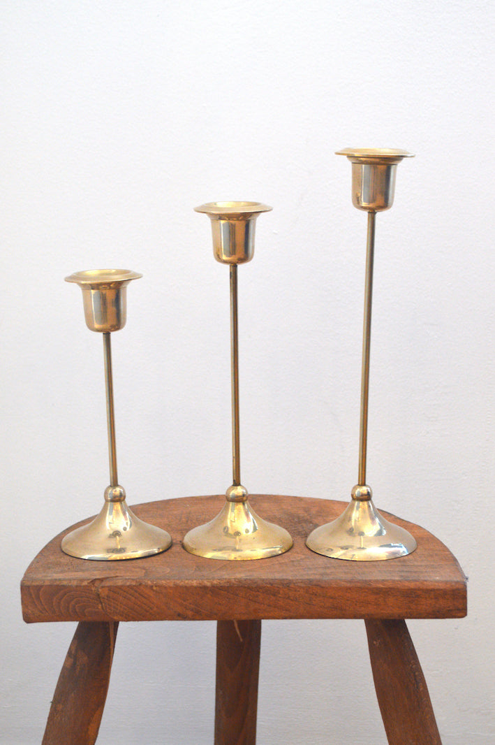 bougeoirs dorés anciens