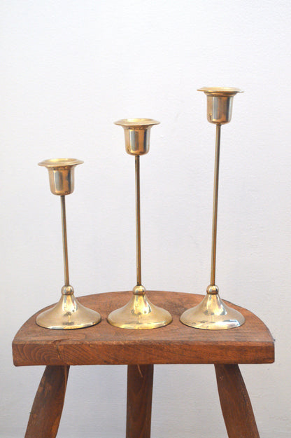 bougeoirs dorés anciens