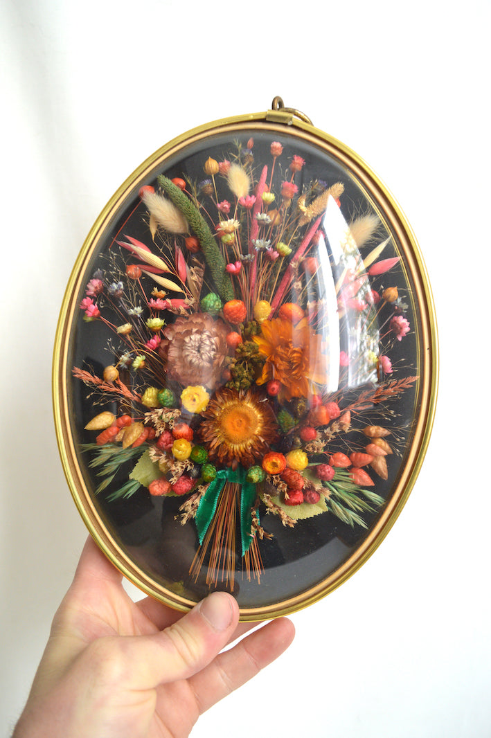 cadre vintage fleurs séchées