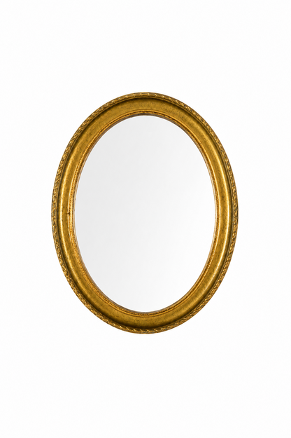 Miroir ovale doré