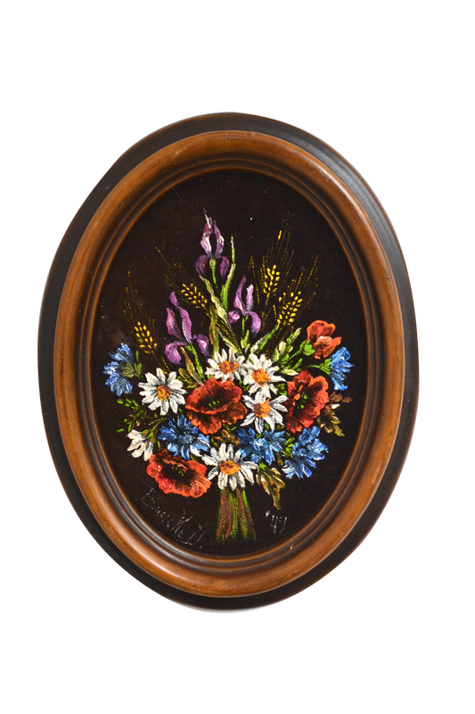 Cadre oval fleuri