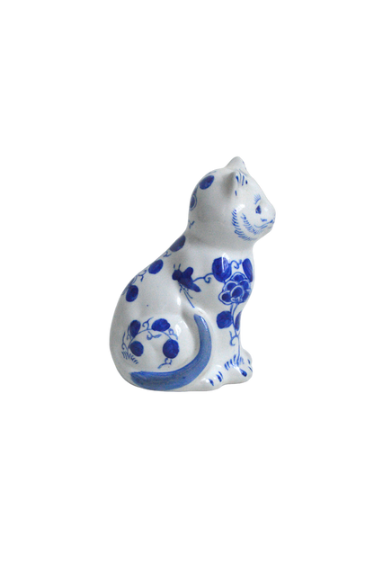 chat décoratif en porcelaine