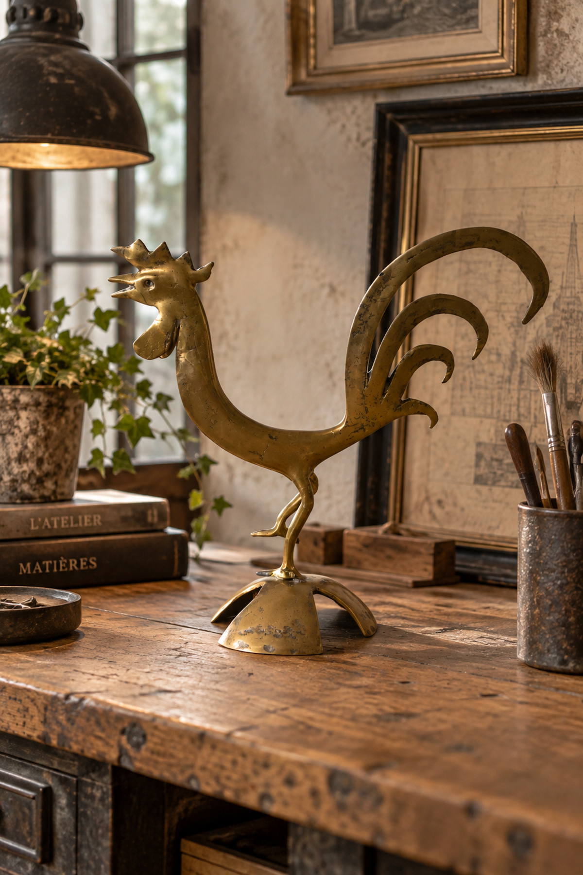 Coq en laiton