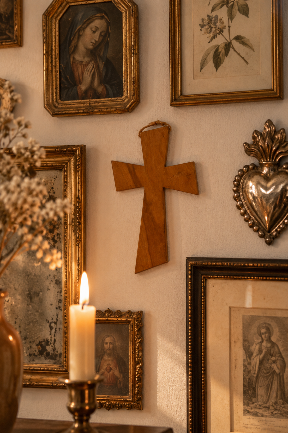 Crucifix mural en bois