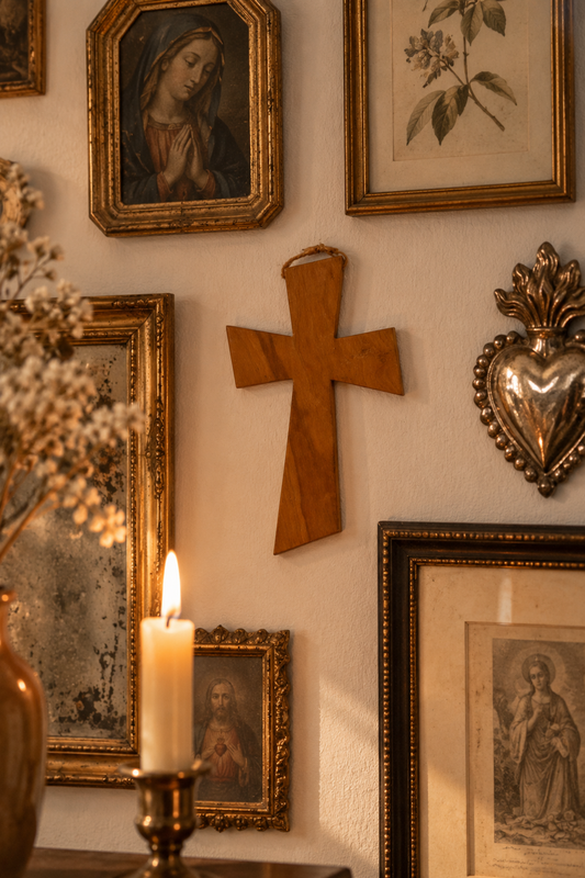 Crucifix mural en bois