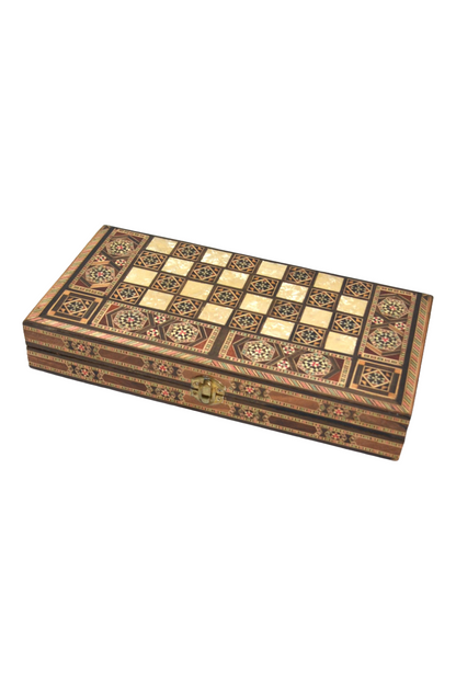 Jeu de Backgammon en marqueterie