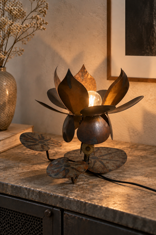Lampe vintage en métal Nénuphar