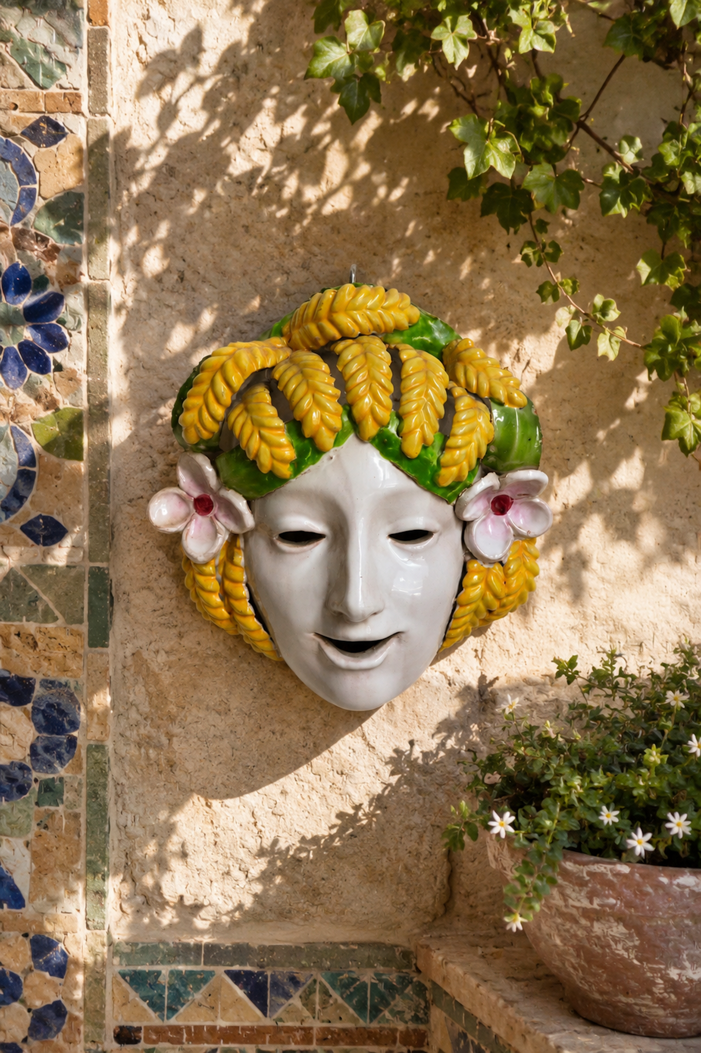 Masque italien en barbotine