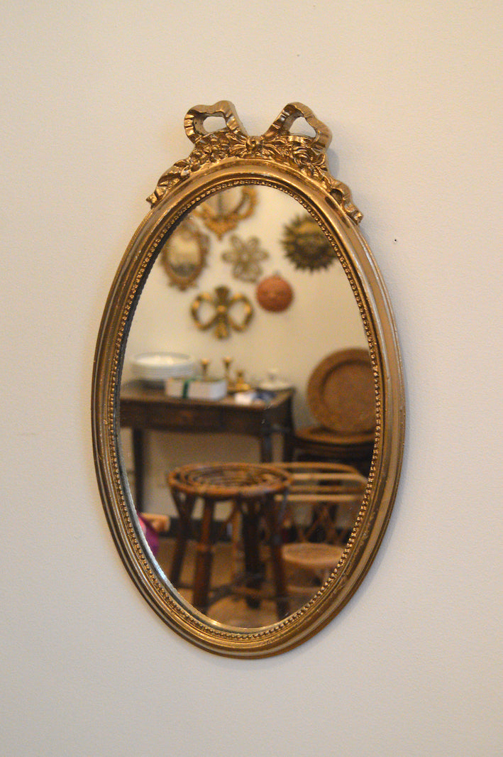 miroir ovale dore 