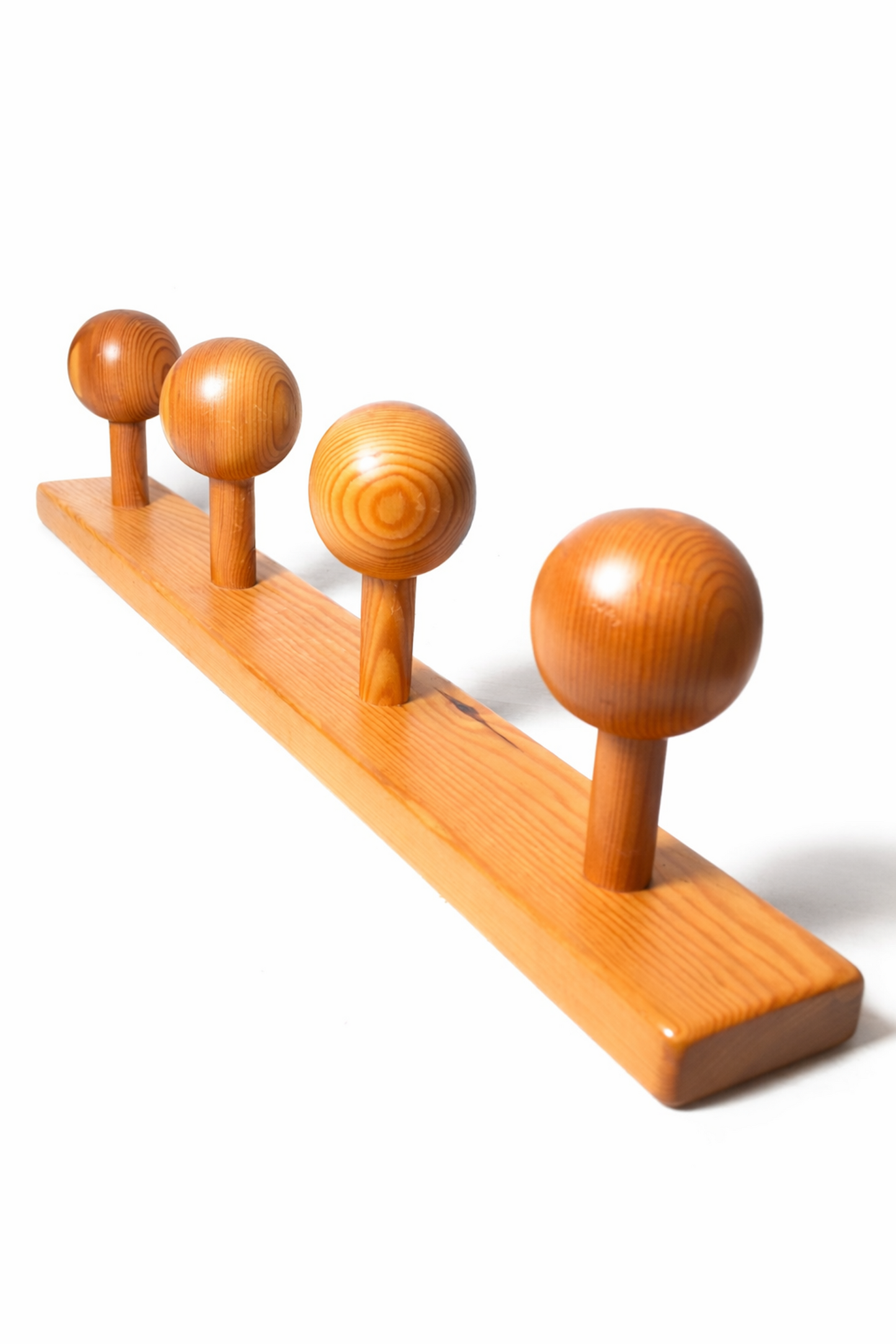 Portemanteau mural vintage en pin massif