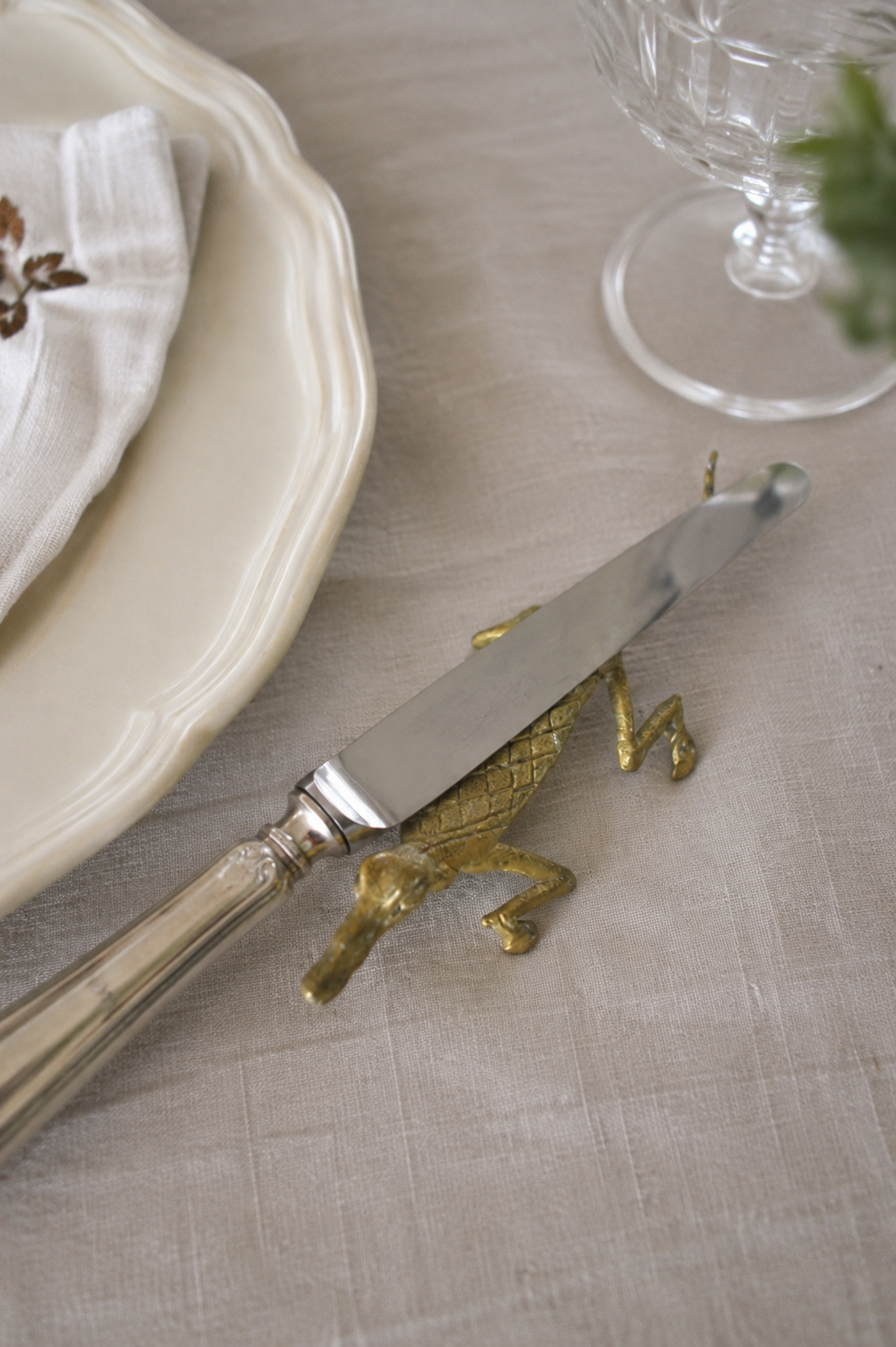 Set de 6 repose-couteaux en bronze