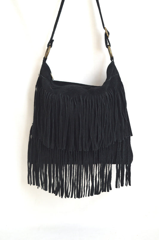 sac à franges en cuir