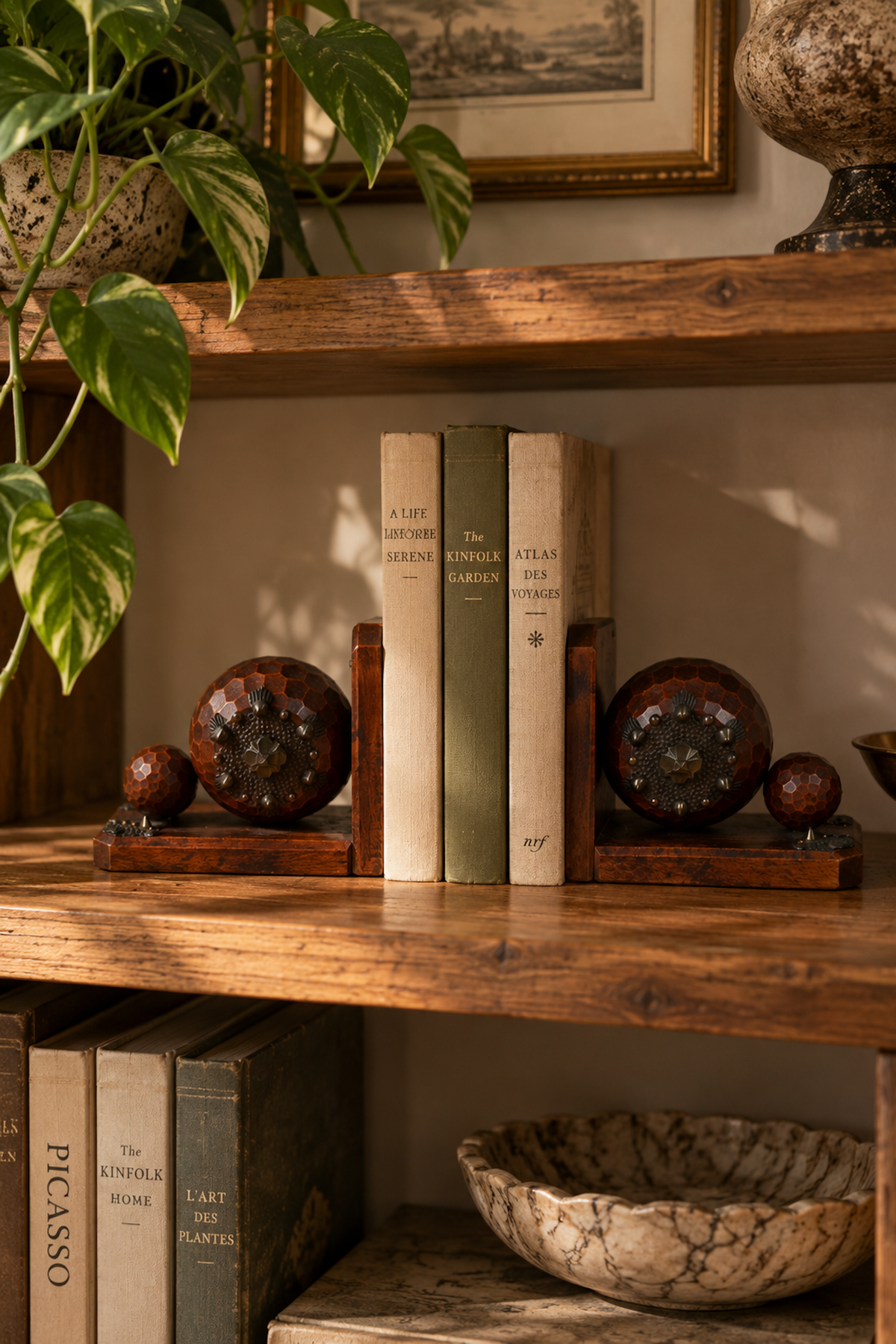 Serre-livres en bois