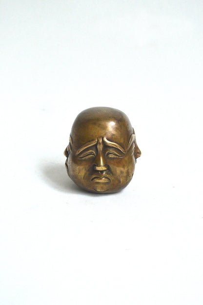 Bouddha chinois en bronze les 4 visages de la vie