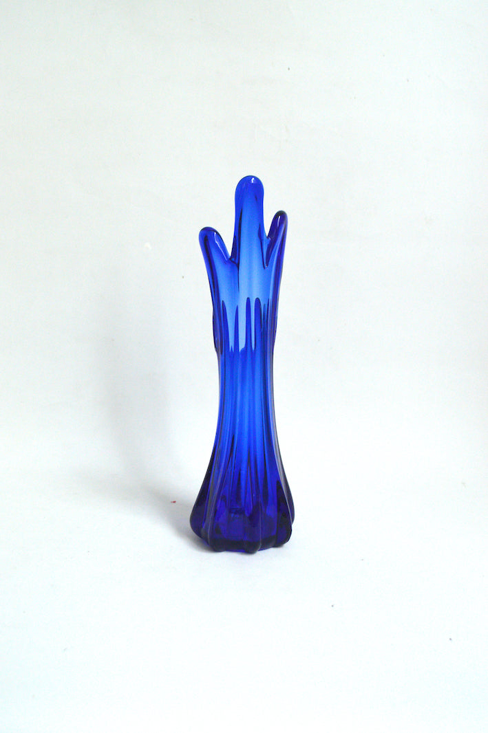 vase bleu cobalt vintage