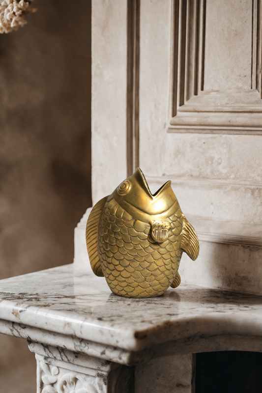 Vase poisson en laiton
