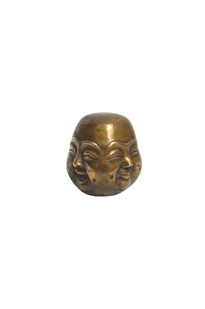 Bouddha chinois en bronze les 4 visages de la vie