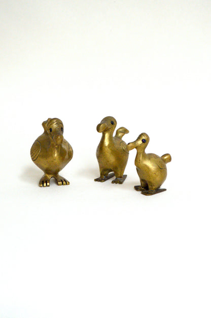 Trio de dodos en laiton