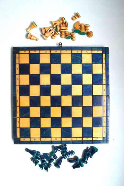Boîte d'échecs en bois