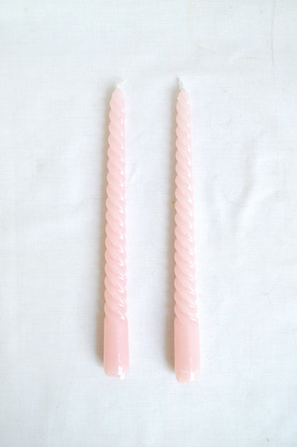 Paire de bougies torsadées