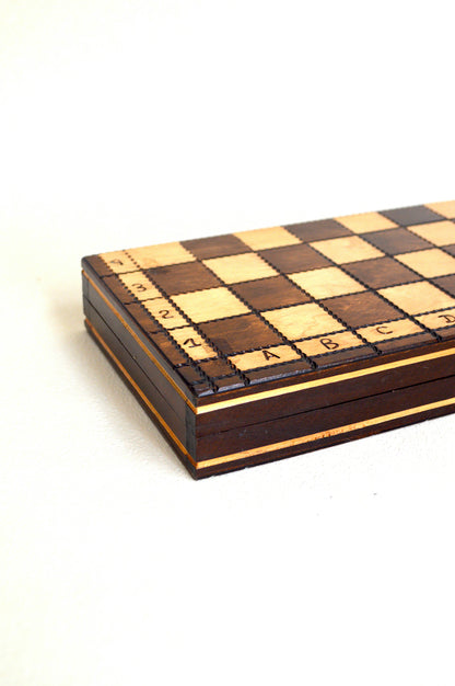 Boîte d'échecs en bois