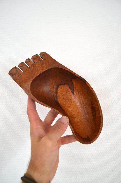Vide-poche pied en bois sculpté