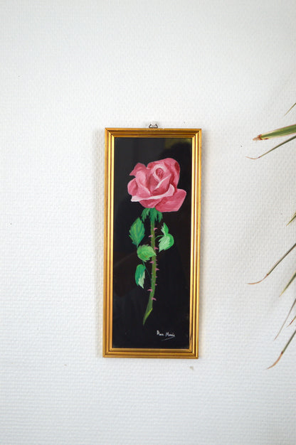 Peinture fleur rose