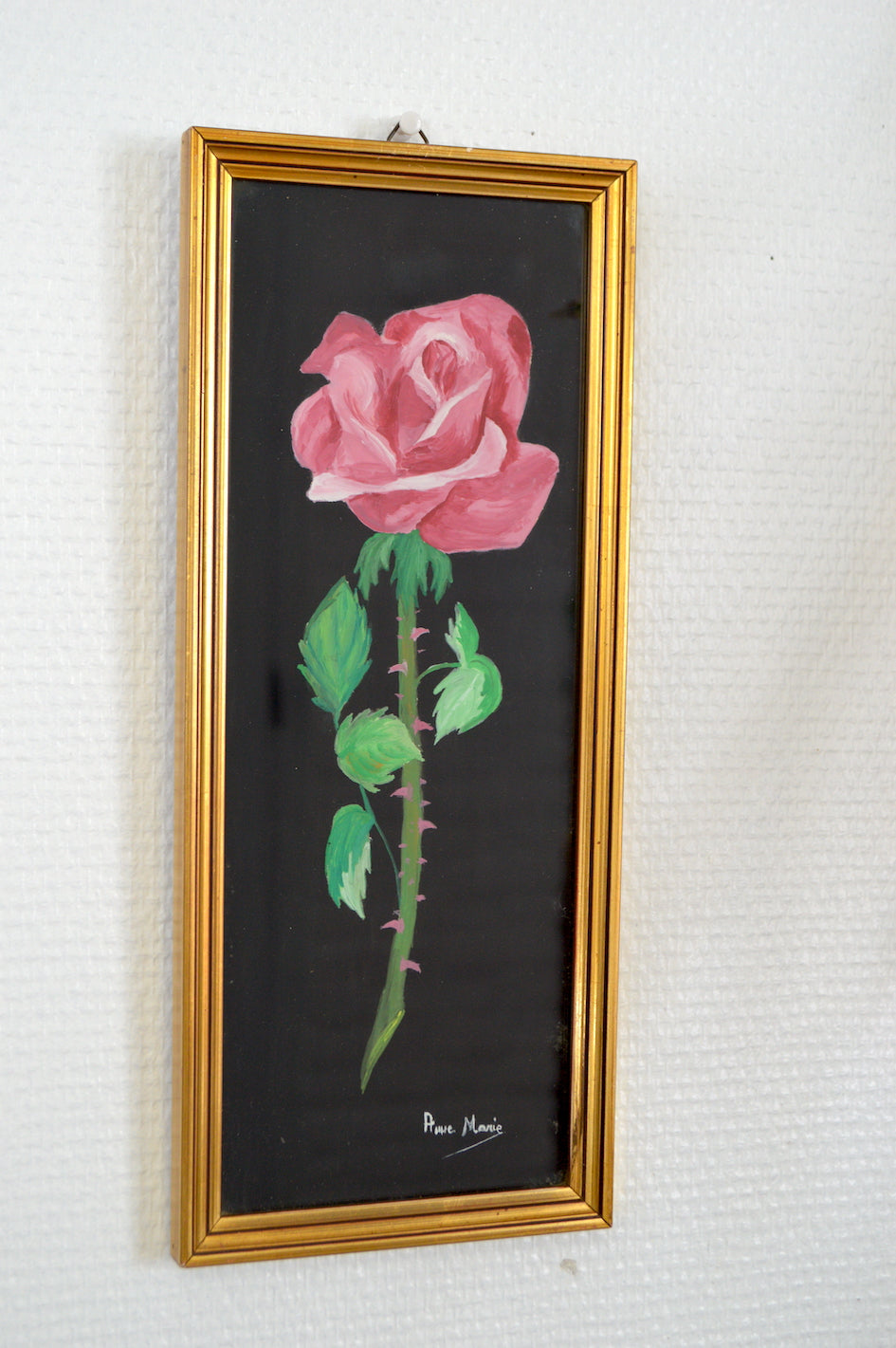 Peinture fleur rose